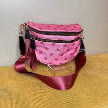 Load image into Gallery viewer, The Roni Nylon Crossbody - Light Pink Hearts
