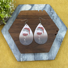 Load image into Gallery viewer, Faux Leather Earrings - Christmas - Wine Glass
