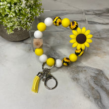 Load image into Gallery viewer, Silicone Bracelet Keychain - Sunflower Yellow
