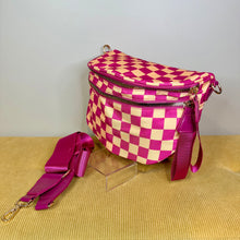 Load image into Gallery viewer, The Roni Nylon Crossbody - Checkered Pink &amp; Creamsicle
