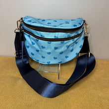 Load image into Gallery viewer, The Roni Nylon Crossbody - Light Blue Hearts
