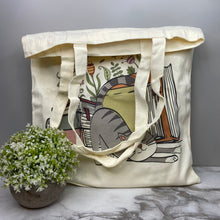 Load image into Gallery viewer, Tote Bag - Sleepy Cats &amp; Books - #7
