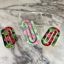 Load image into Gallery viewer, Jumbo Paperclip - Monstera Leaves Tropical
