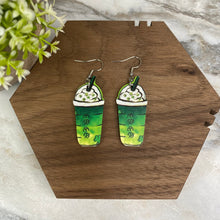 Load image into Gallery viewer, Wooden Dangle Earrings - St. Patrick’s Day - #13

