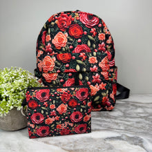Load image into Gallery viewer, Mini Backpack, Pouch, &amp; Mini Pouch Bundled Set - Embroidery Rose Floral
