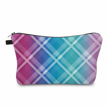 Load image into Gallery viewer, Pouch - Plaid Crisscross White Blue Mint Pink
