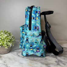 Load image into Gallery viewer, Mini Backpack - Teal Floral Bee
