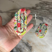 Load image into Gallery viewer, Jumbo Paperclip - White Background Floral - PREORDER

