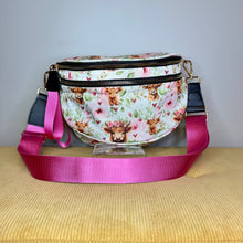 Load image into Gallery viewer, The Roni Nylon Crossbody - Highland Cow Pink Floral
