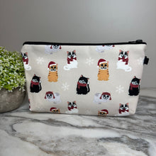 Load image into Gallery viewer, Pouch - Holiday Christmas - Cats on Tan
