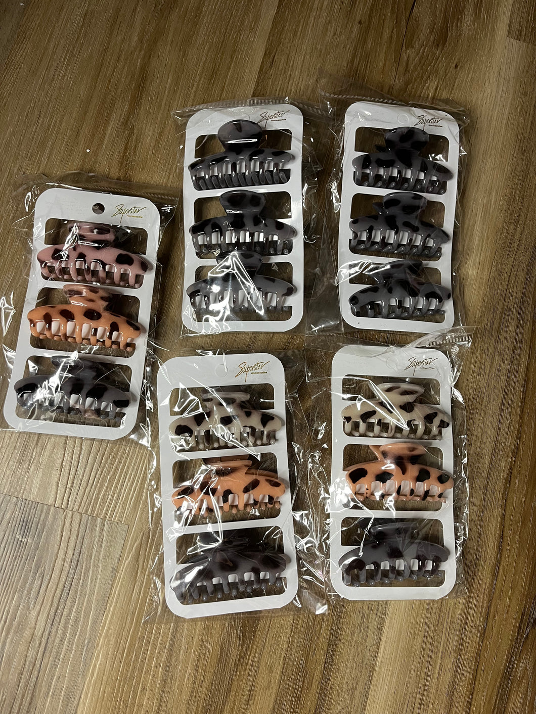 3pk Leopard Clips