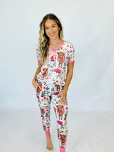 Load image into Gallery viewer, Preorder:Matching Short Sleeve Jogger PJ Set -#1-Cow Flora (Close2.25.2024)
