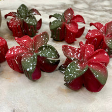 Load image into Gallery viewer, Hair Clip - Speckle Floral Poinsettia
