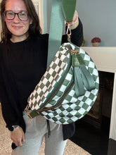 Load image into Gallery viewer, The Roni Nylon Crossbody - Checkered Dark Green - PREORDER
