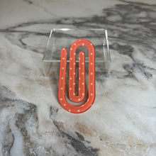 Load image into Gallery viewer, Jumbo Paperclip - Coral Polka Dot - PREORDER
