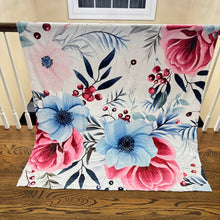 Load image into Gallery viewer, Blanket - Christmas Red Pink Blue Winter Floral - PREORDER ENDS 10/10
