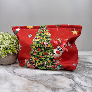 Corduroy Zip Pouch - Christmas