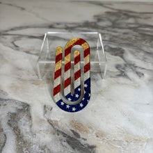 Load image into Gallery viewer, Jumbo Paperclip - Glitter American Flag - PREORDER
