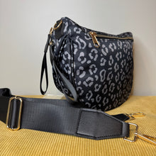 Load image into Gallery viewer, Roni - Nylon Crossbody - Black &amp; Grey Animal - PREORDER
