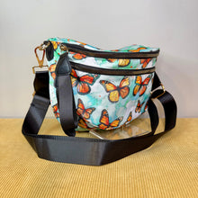 Load image into Gallery viewer, The Roni Nylon Crossbody - Butterfly Orange Teal
