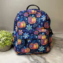 Load image into Gallery viewer, Mini Backpack - Halloween Fall - Glowing Pumpkins
