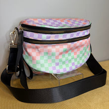 Load image into Gallery viewer, The Roni Nylon Crossbody - Checkered Creamsicle Mint Purple
