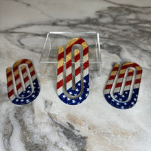 Load image into Gallery viewer, Jumbo Paperclip - Glitter American Flag - PREORDER
