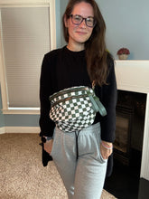 Load image into Gallery viewer, The Roni Nylon Crossbody - Checkered Dark Green - PREORDER
