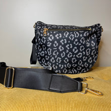 Load image into Gallery viewer, Roni - Nylon Crossbody - Black &amp; Grey Animal - PREORDER
