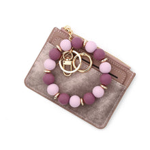 Load image into Gallery viewer, Denim Suede Bracelet Keychain &amp; Card Holder Wallet - PREORDER
