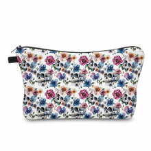 Load image into Gallery viewer, Pouch - Halloween Fall - Floral Skull on White
