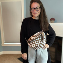 Load image into Gallery viewer, Roni - Checkered - Nylon Crossbody - Chocolate
