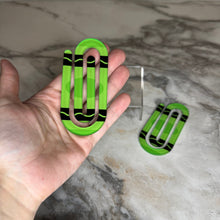 Load image into Gallery viewer, Jumbo Paperclip - Green Crayon - PREORDER
