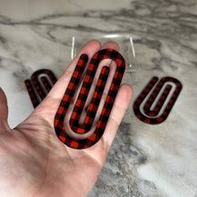 Load image into Gallery viewer, Jumbo Paperclip - Red &amp; Black Plaid
