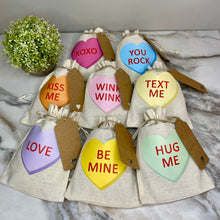 Load image into Gallery viewer, Mini Drawstring - Conversation Hearts

