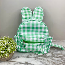 Load image into Gallery viewer, Mini Backpack - Easter - Gingham Bunny Ears - Green
