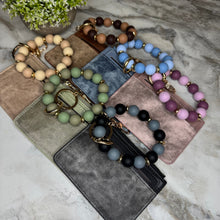 Load image into Gallery viewer, Denim Suede Bracelet Keychain &amp; Card Holder Wallet - PREORDER
