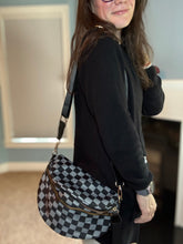 Load image into Gallery viewer, The Roni Nylon Crossbody - Checkered Black + Grey
