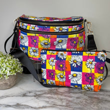 Load image into Gallery viewer, Bundled Set - Roni &amp; Pouch - Colorful Checkered Daisy Floral
