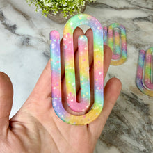 Load image into Gallery viewer, Jumbo Paperclip - Pastel Rainbow Glitter Heart
