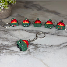 Load image into Gallery viewer, Keychain Figurine - Dumpster Fire Cute Faces
