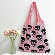 Load image into Gallery viewer, Tote Bag - Knit Sweater - Halloween Skull - PREORDER
