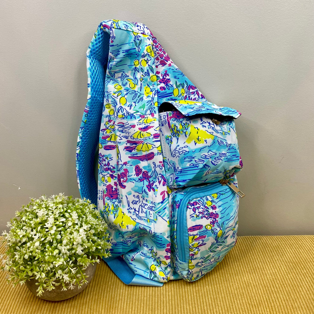 Sling Bag - Lemon Magenta Blue