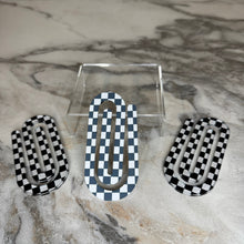 Load image into Gallery viewer, Jumbo Paperclip - Black White Checker - PREORDER
