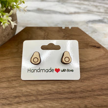 Load image into Gallery viewer, Wooden Stud Earrings - Avocado
