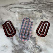 Load image into Gallery viewer, Jumbo Paperclip - Red &amp; Black Plaid
