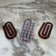 Load image into Gallery viewer, Jumbo Paperclip - Red &amp; Black Plaid
