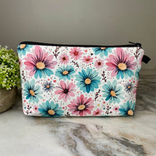 Load image into Gallery viewer, Pouch - Floral Pink Blue Daisy
