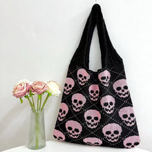 Load image into Gallery viewer, Tote Bag - Knit Sweater - Halloween Skull - PREORDER
