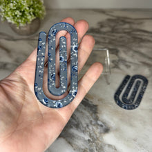 Load image into Gallery viewer, Jumbo Paperclip - Charcoal Blue Floral
